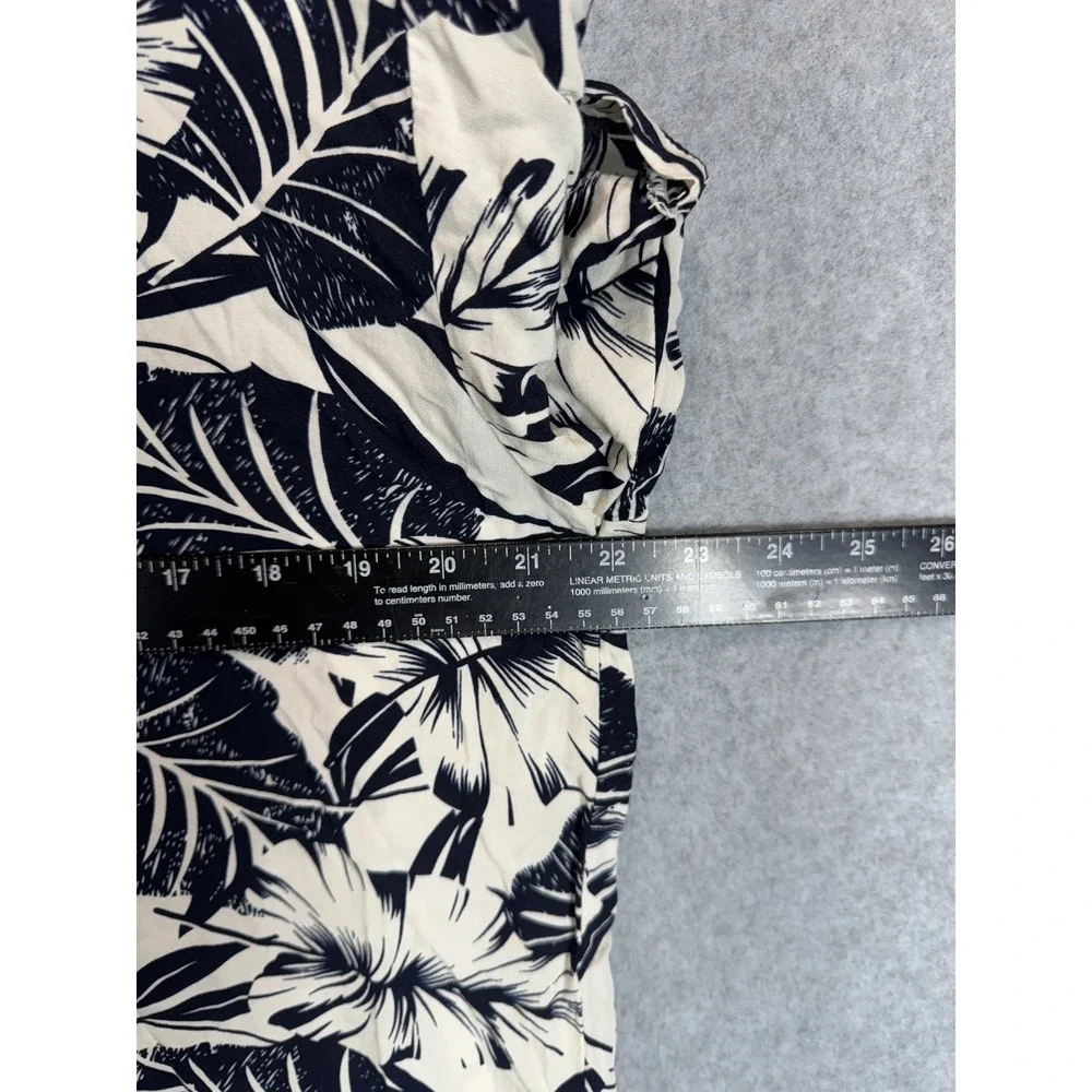 Maroda Shirt Mens XL Black White Tropical Hawaiian Short Sleeve Button Up Floral
